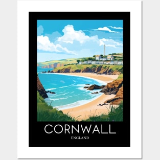 A Pop Art Travel Print of Cornwall - England Posters and Art